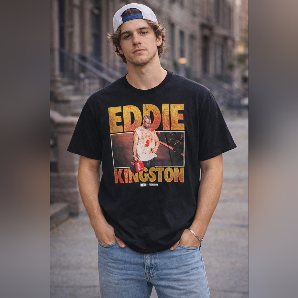 Eddie Kingston AEW T Shirt Mens Large Black Gildan Ultra Cotton Official